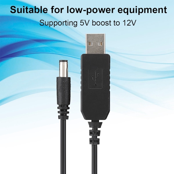 USB til 5,5MM x 2,1MM interface 5V til 12V Boost Line til bordlamper / routere / modemmer