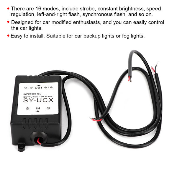 Universal Bil Motorcykel LED Strobe Kontrollmodul - 12V 1.5W