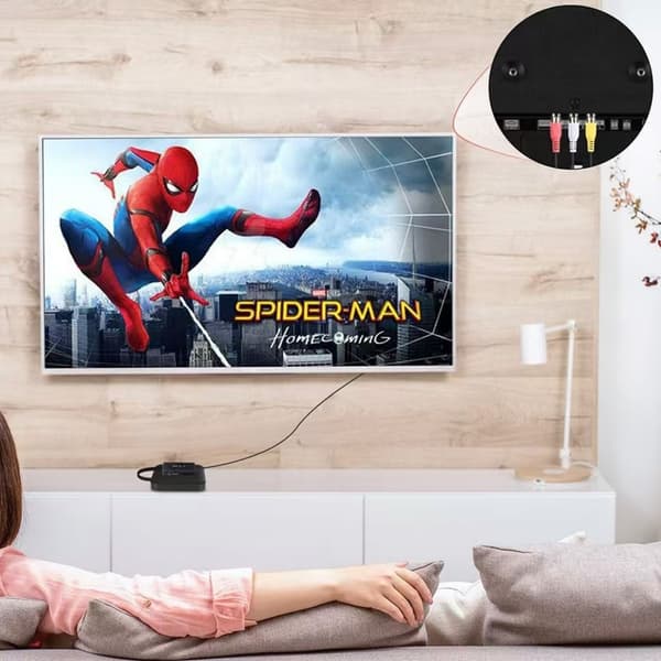 HDMI til AV 3xRCA CVBS komposit videoadapter, HDMI til AV-switcher, HDTV til AV
