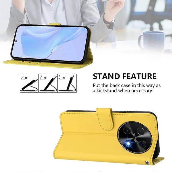 PU-skal med hudfølelse til Huawei Nova 12i 4G Lemon Yellow