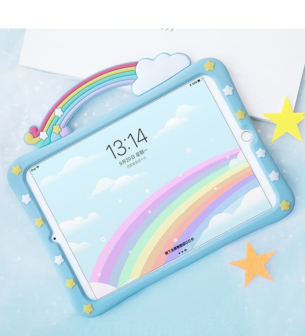 【03】Rainbow Bridge Protective Case for iPad 5th/6th Generation (2017/2018 Models), Soft and Shockproof Cover, Built-in Stand.