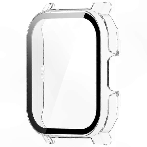 Kestävä PC-kotelo karkaistulla lasilla Haylou LS02 -älykellolle - Vihreä suoja Multicolor Transparent