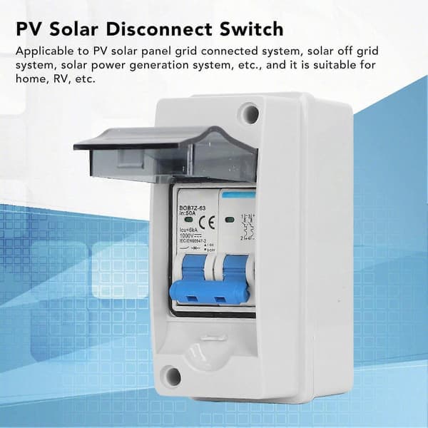 DC 1000V solcelleafbryder med IP65 vandtæt kabinet miniatureafbryder til solceller Kiinteä Normaali
