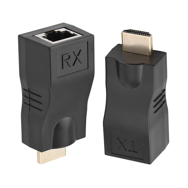 2x HDMI 30m til RJ45 netværkskabel forlænger konverter repeater over CAT-5e CAT6