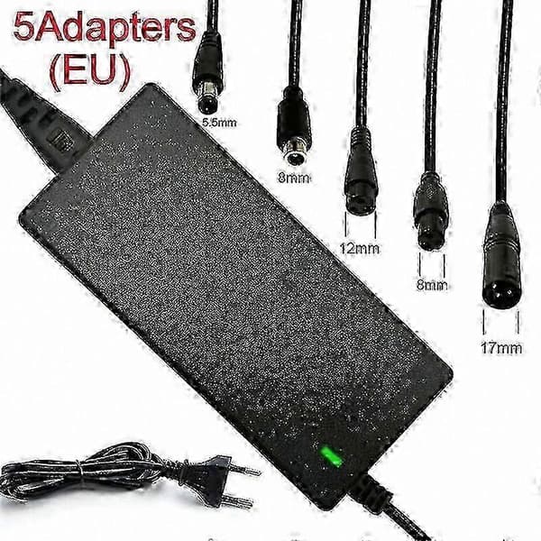 Universal lithium batterioplader 42V 2A til elcykler og scootere med 5 stik, strømforsyningsadapter US Plug