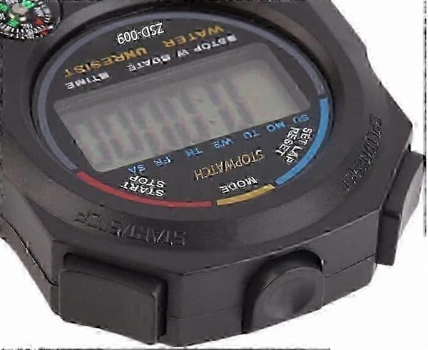 Digital sportsstopur med stort display, dato, tid og alarmfunktion (12-pak)