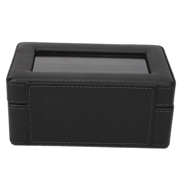 3 Gitre Ur Display Etui PU Læder Pladsbesparende Enkeltlags Ur Opbevaringsboks til Ur Smykker Sort