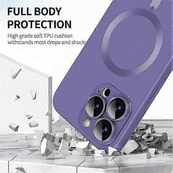 Kompatibel med iPhone 16 Pro-etui Kompatibel med MagSafe Ridsefast TPU-telefoncover Silver