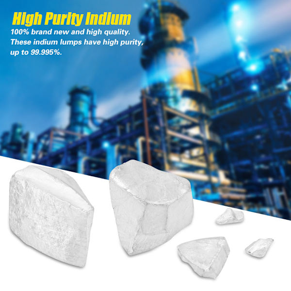 5 gram hög renhet 99,995% Indium i metallklumpar block göt