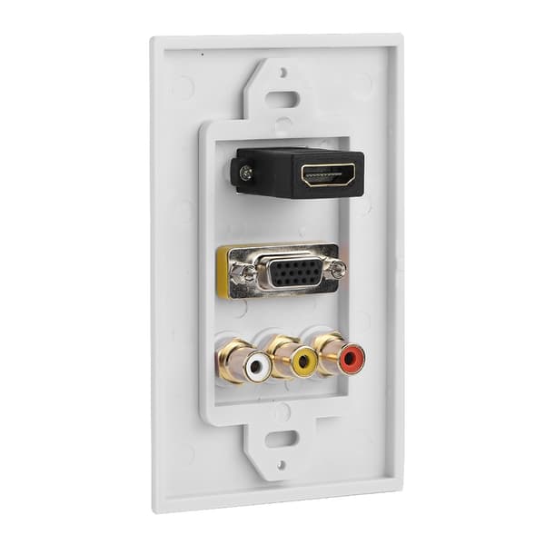 3 i 1 HDMI VGA RCA-porte Multimediepanel Multibeskyttelse Multimedie Vægstik