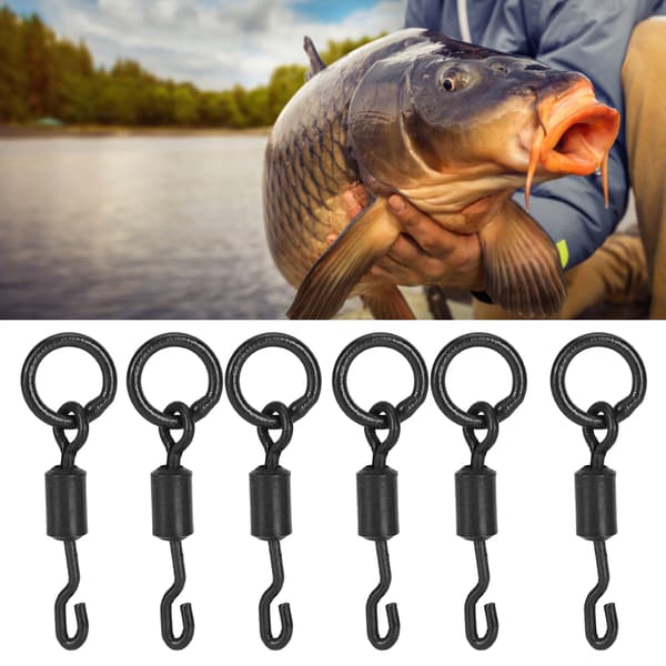 60 stk. Universal Spinner Swivels Konnektor Enkeltkrog Hurtigt Skift Karpefiskegrej Tilbehør