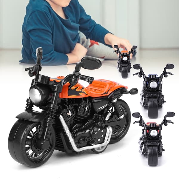 Alloy Motorcykel Legetøjsmodel Høj Simulation Børn Kid Træk Tilbage Køretøj Legetøj (Orange)