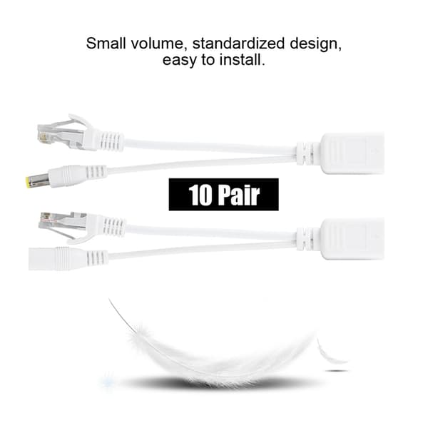 POE RJ45 Kabel Power Over Ethernet Adapter Injektor Splitter - 10 Par