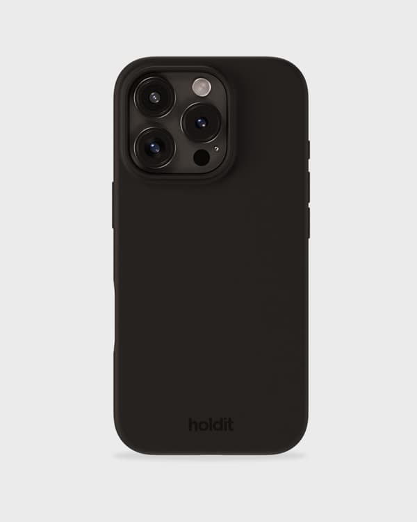 【03】holdit iPhone 16 Pro Max Silikonecover Sort Svart Silikon