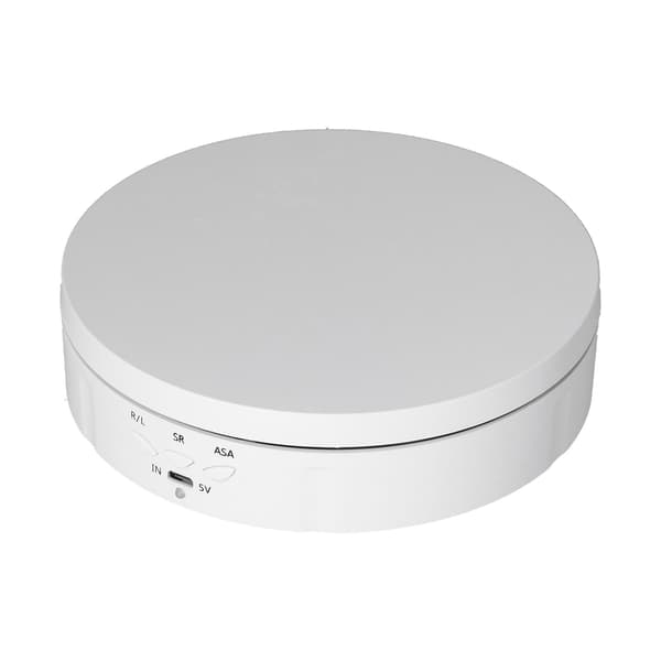 145mm 360° Roterande Automatisk Displayställ 3 Hastighetskontroll USB-driven Smyckeskarusell för Utställning Vit