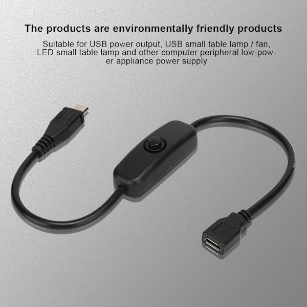 Micro USB hun til han forlængerkabel med 501 knapkontakt til Raspberry Pi