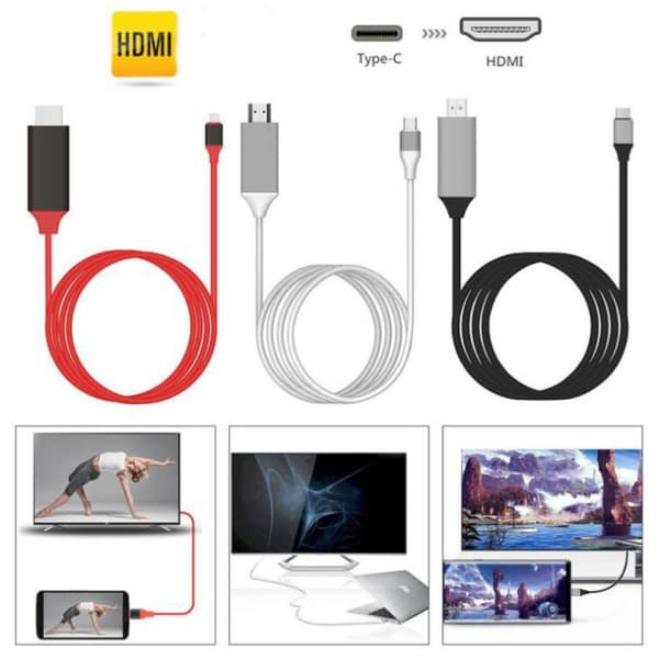 Type-C til HDMI-kabel, HDTV-kabel, Type-C til HDMI (rød)