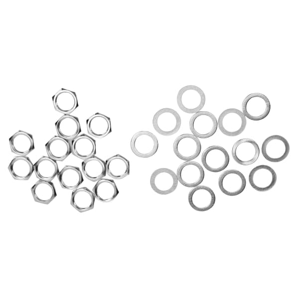 G3/8 Invändig Gänga Mutter Metallbricka Kit Instrument Jack Fästelement för Elgitarr Bas Silver