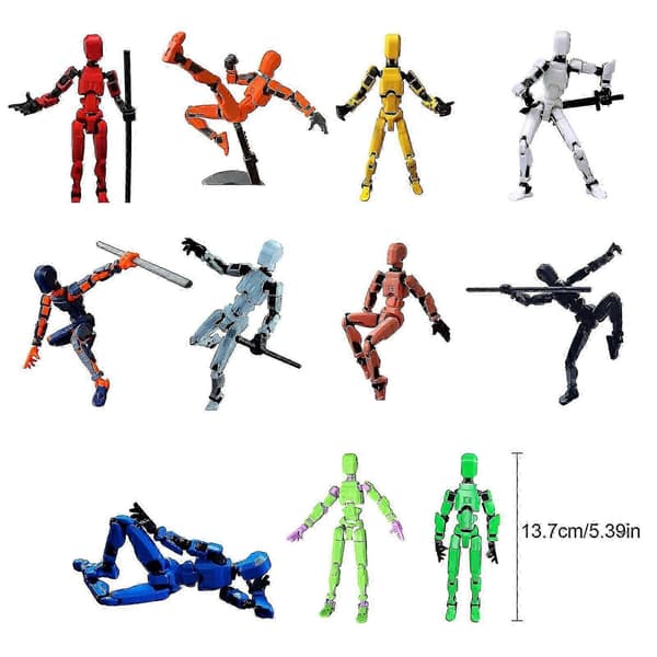Titan T13 Leddelt Robotfigur - 3D-printet Action Samleobjekt Reddish black