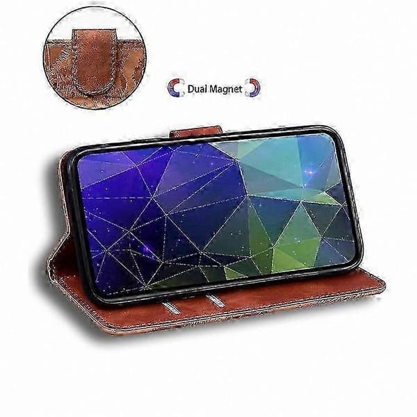 Pungcover med tigerpræget læder til Galaxy A26 5G Brown