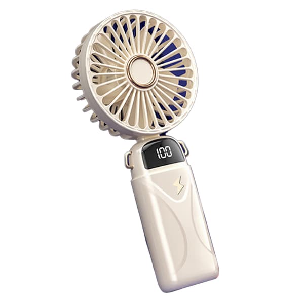 USB Genopladelig Håndholdt Ventilator 5 Justerbare Vindhastigheder Mini Bærbar Ventilator Digital Display Ventilator 800mAh