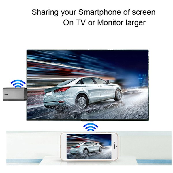 Dual Band HD Trådløs Display Receiver til Android og Windows - WiFi Display Dongle Adapter 2.4G/5G