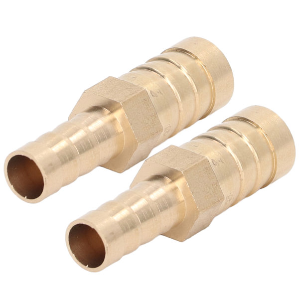 2 stk. Barbed Fitting Splicer Messing Slange Studs Reducer Hex Reducerende Studs Connector 12mm(1/2in) til 8mm(5/16in)