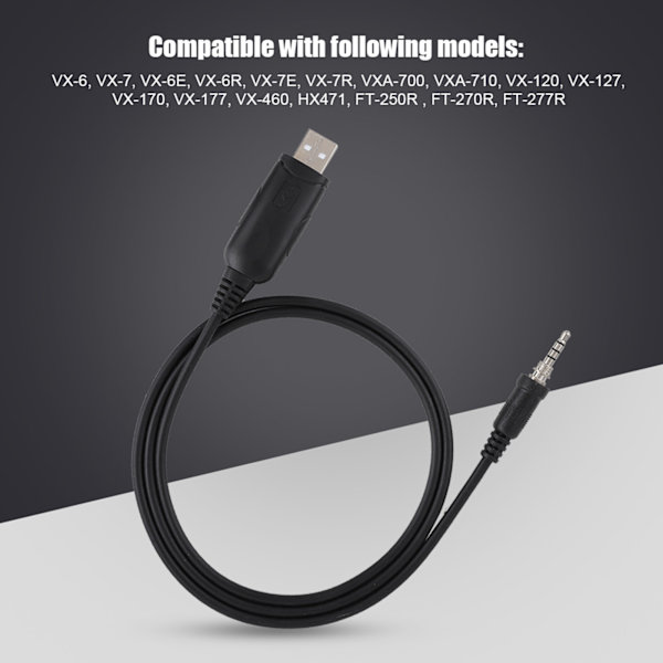 USB Programmeringskabel til YAESU VERTEX VX-6 VX-6E VX-6R VX-7E VX-7R Walkie Talkie Tilbehør