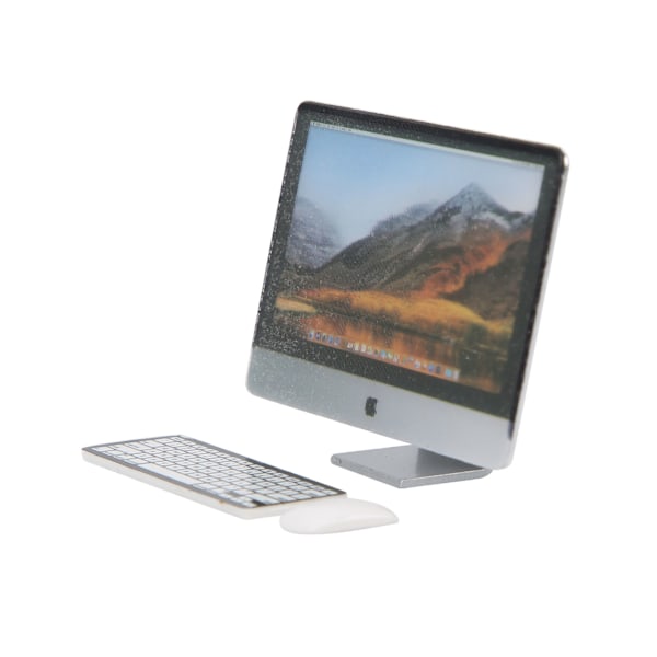 1:12 Miniatur Computer Sæt Skærm Tastatur Mus Simulation Dukkehus Tilbehør Computersæt