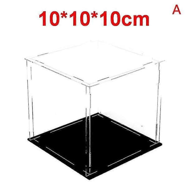 30 cm plexiglas akryl display H-boks plastbase støvtæt figur trofæ A 10*10*10cm