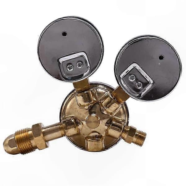 O2-regulator med dobbelt måler til iltbeholder, trykreducer, inhalator blue