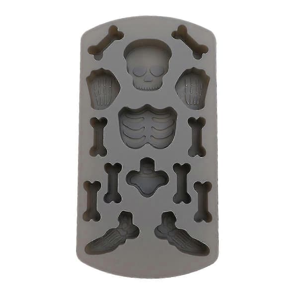 Kreative bageforme, menneskelige skeletforme, silikone fondantforme, kageforme, bageværktøj (mørkegrå)