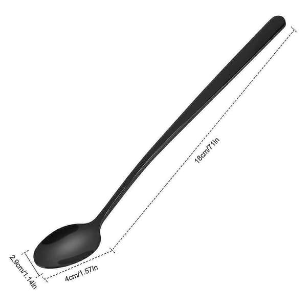 Jäätelölusikat pitkät juomalusikat ruostumaton teräs mustat 22 cm pitkät