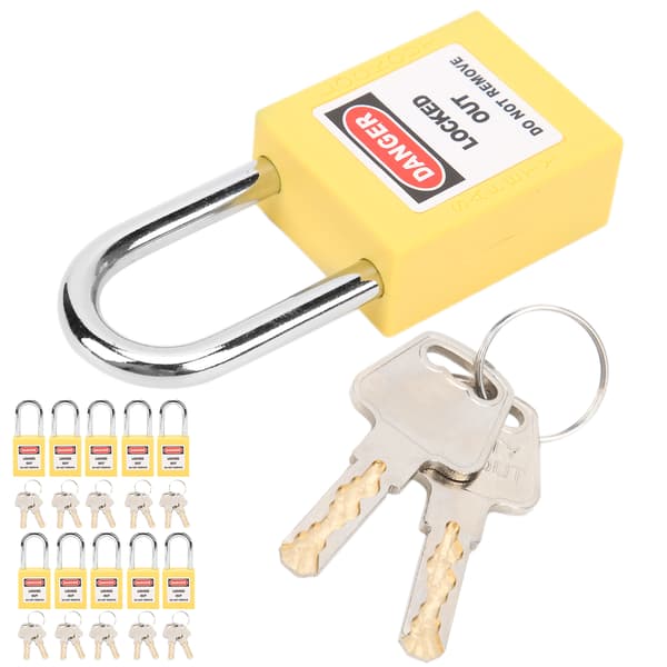 10 sæt 38 mm lockout-lås nylon industriel ingeniørisolering til kemisk kraft