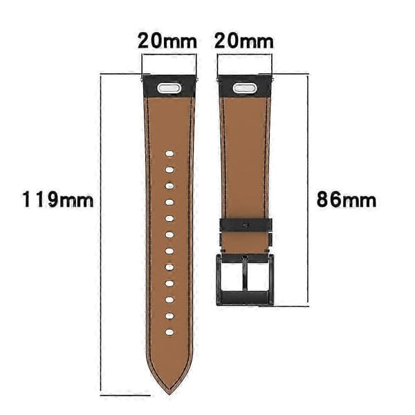 Til Huawei Watch GT 3 Pro 43mm Urrem 20mm Erstatningsrem i ægte okselæder Hvid