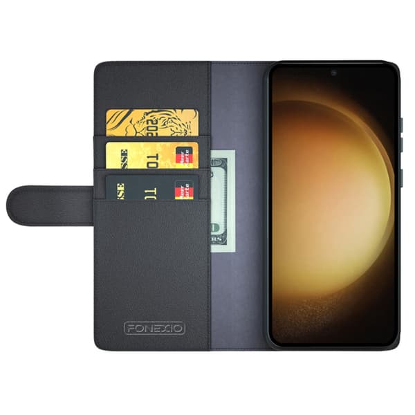 【03】Genuine Leather Case Samsung Galaxy S24 Plus Black