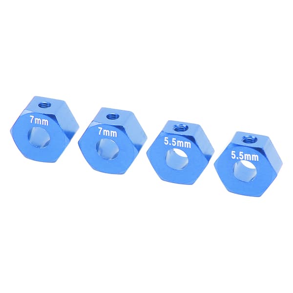 RC hjulnav hex aluminiumlegering 12 mm diameter 5,5 mm 7 mm tykkelse tilbehørssæt