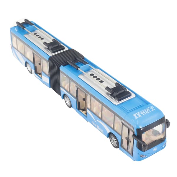 1:48 CS0133 Elektronisk Bybus Lys Bil Pædagogisk Legetøj til Børn Trafikmodel (Blå)