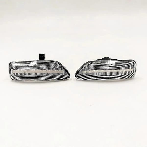 sæt dynamiske ravfarvede LED-sidemarkeringsblinklys til Volvo XC90 S80 XC70 V70 S60 2001- 2006 2007 2008 2009 Clear shell Dynamic signal