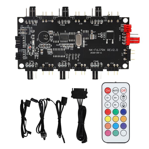 LED Ljus Kontroller PCB Strömförsörjning Fläkthubb 4/3 Pin ARGB Splitter Trådlös Fjärrkontroll
