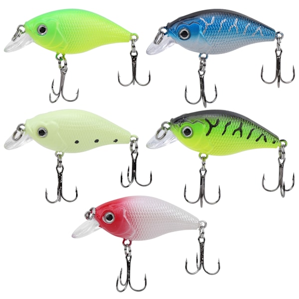5 st Fisklockar Set Konstgjorda Färgglada Små Tjocka Fiskbeten Kit Fisketillbehör