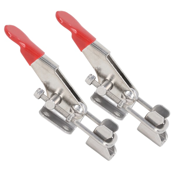 2 stk. Toggle Clamp Træklåse Justerbar Rustfrit Stål 400 lbs Kapacitet Sæt Kit