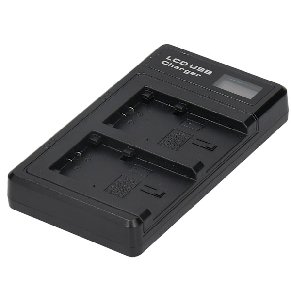 Batterioplader i plast med LCD-display, dobbelt kameraopladning til NP-FV100