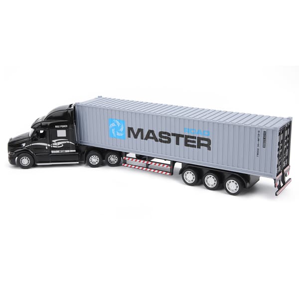 Legeringssimulering Container Bilmodell Barn Leksaksbil med Ljud och Ljus (Svart Grå)