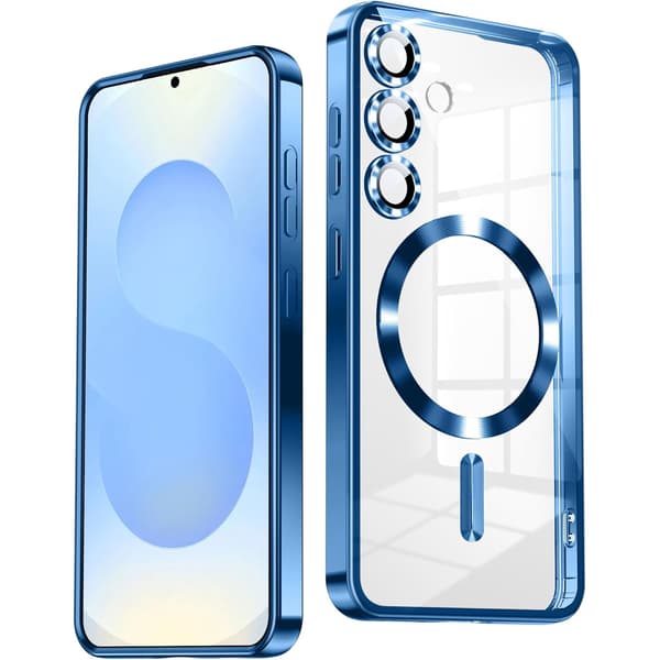 【03】Samsung S25 Case - Metallic Case with Magnetic Compatibility, Slim Design - gold blue