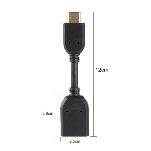 4 stk. High Speed HDMI 1.4 Han til Hun Forlænger Adapter Kabel Guldbelagt til TV PC