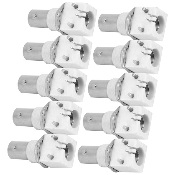 10st 90 Grader Vit PCB-monterad BNC-kontaktkort 2P BNCQ9-adapter för CCTV-system