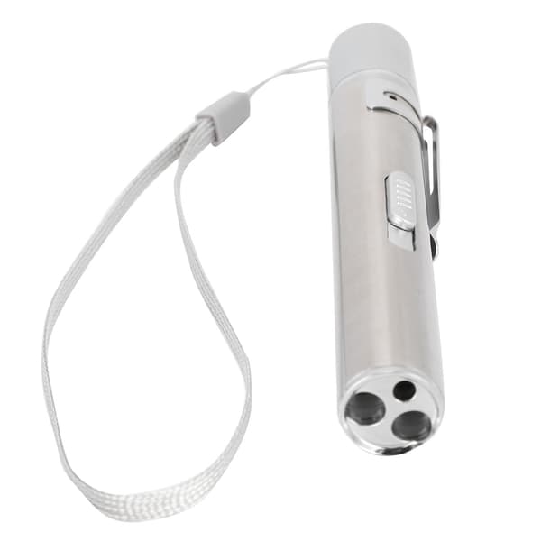 Rød/UV-lys Drille Kat Pen Pointer USB Genopladelig Rustfrit Stål Kæledyr Interaktivt Træningslegetøj