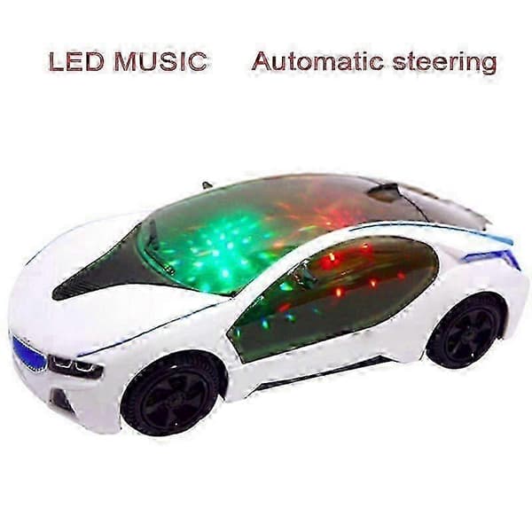 3D LED Billegetøj Blinkende Lys Billegetøj Undgår Automatisk Forhindringer Drejer