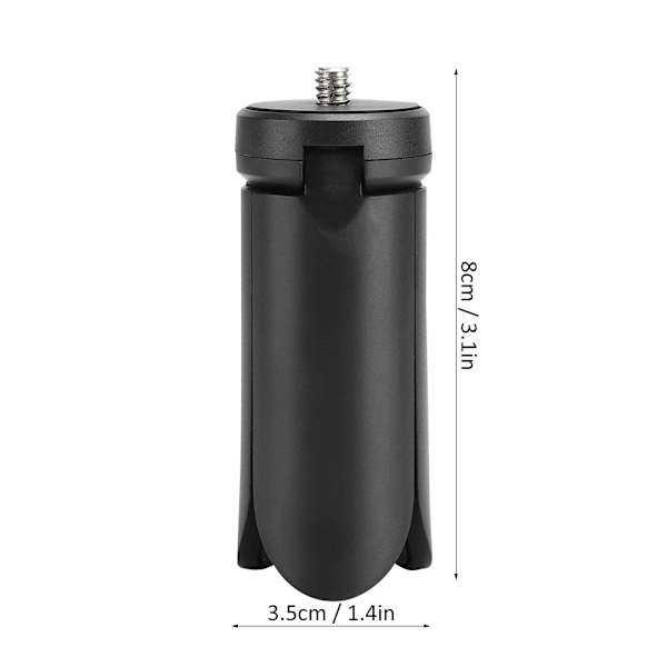 Mini Skridsikker Desktop Tripod med 1/4 tommer Skrue Universal til Smartphone Action Kamera Holder (Sort)